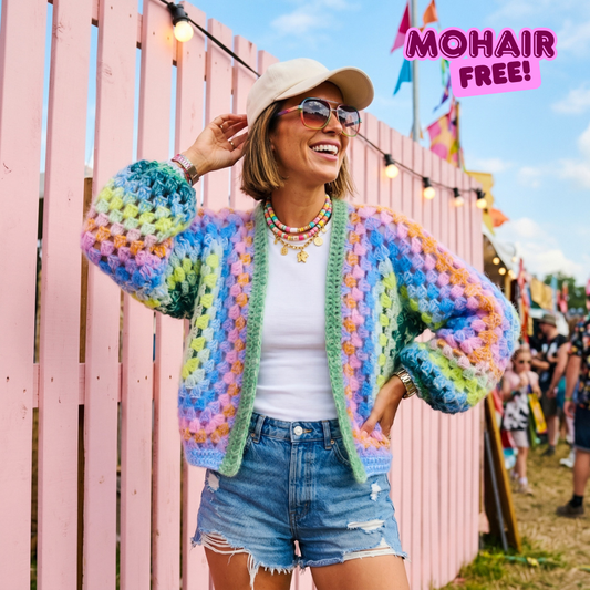 MYPZ Chunky mohaircardigan Lemon Garden
