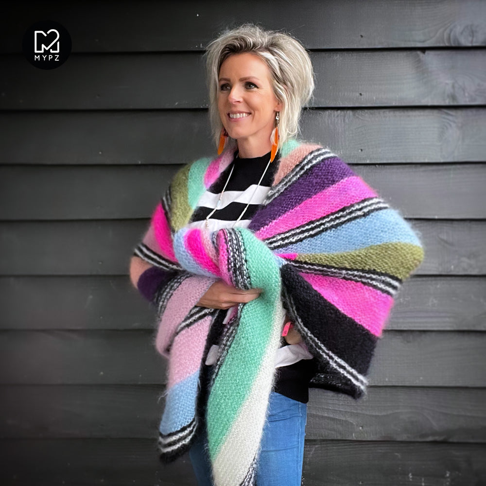 Knitting pattern - Big Cosy Cuddle Mohair Shawl No6 (ENG-NL)