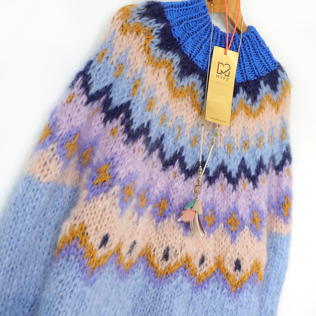 Strikkekit - MYPZ Chunky Topdown mohairpullover Blueberry nr.12 (ENG-DE-NL-ES-FR-IT-DA-SV-NO)