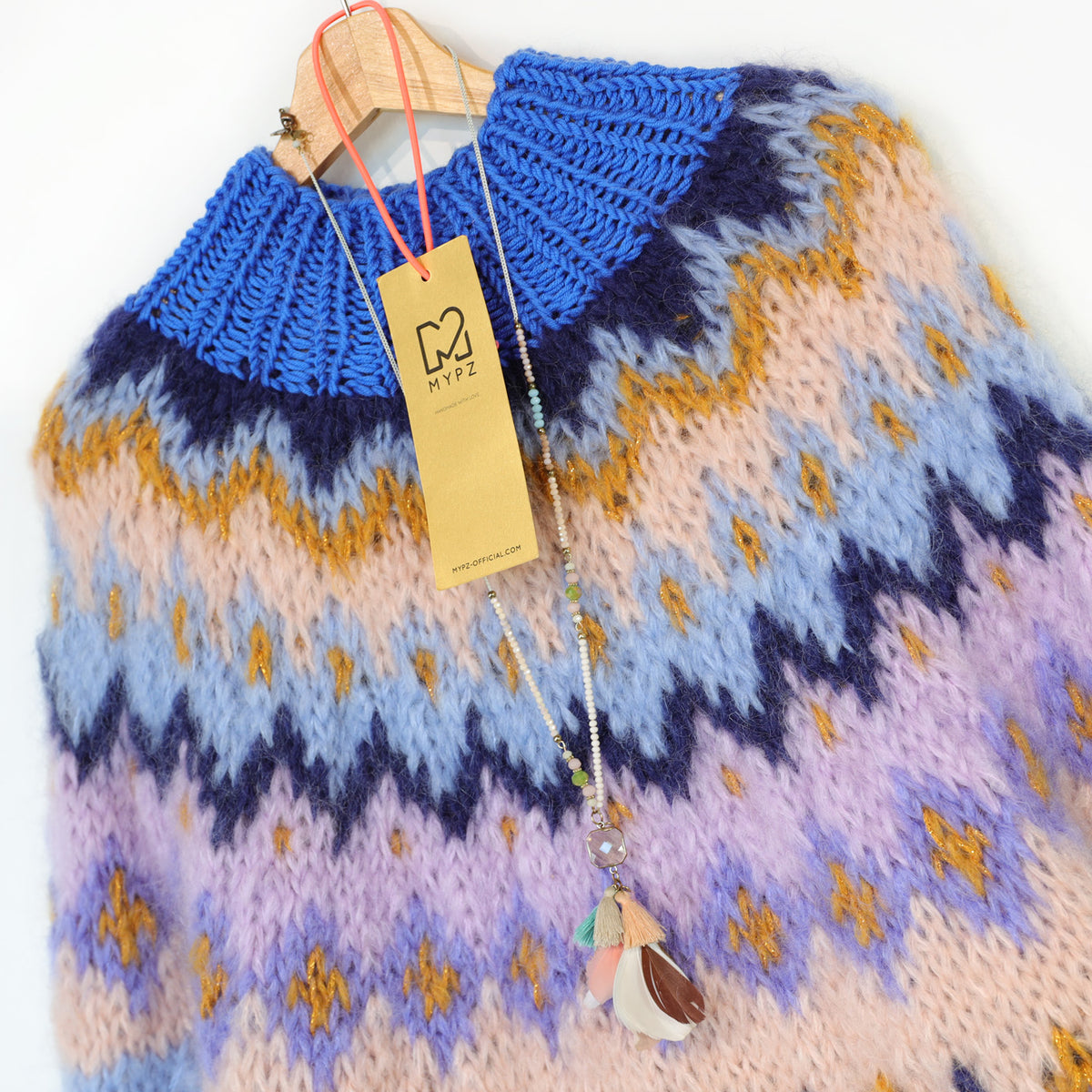 Strikkeopskrift – MYPZ Chunky Topdown Mohair Pullover Blueberry nr.12 (ENG-DE-NL-ES-FR-IT-DA-SV-NO)