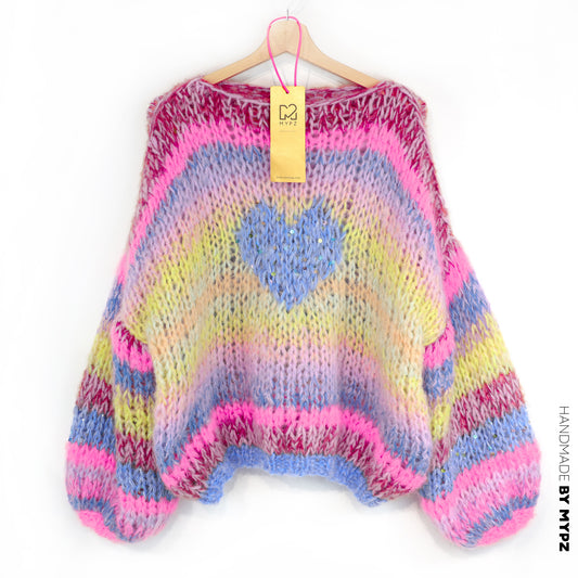 Strikkekit – MYPZ kort, kraftig alpaka-mohair-pullover Sunset Rave nr. 15 (ENG-DE-NL-ES-FR-IT-DA-SV-NO)