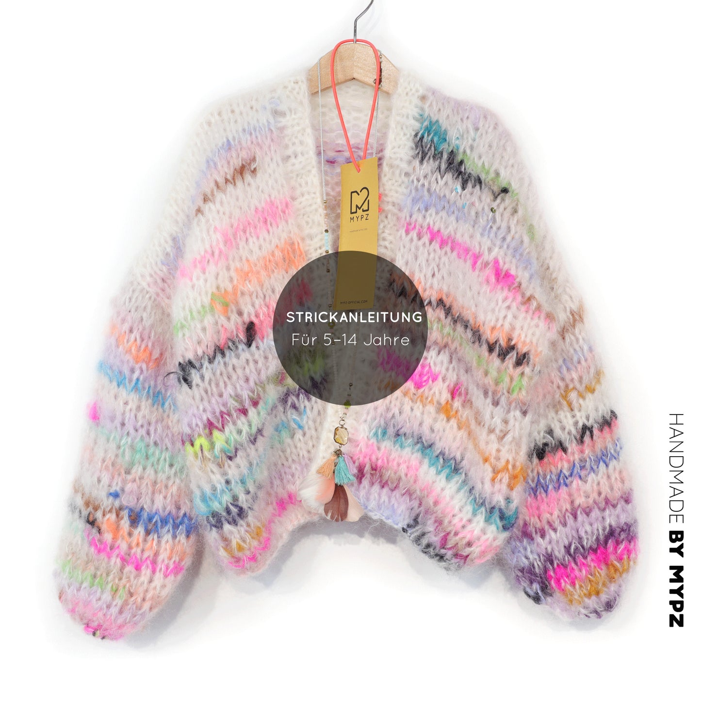 Knit pattern – MYPZ Chunky Mohair kids Cardigan Scrap Yarn No12 (ENG-NL-DE)