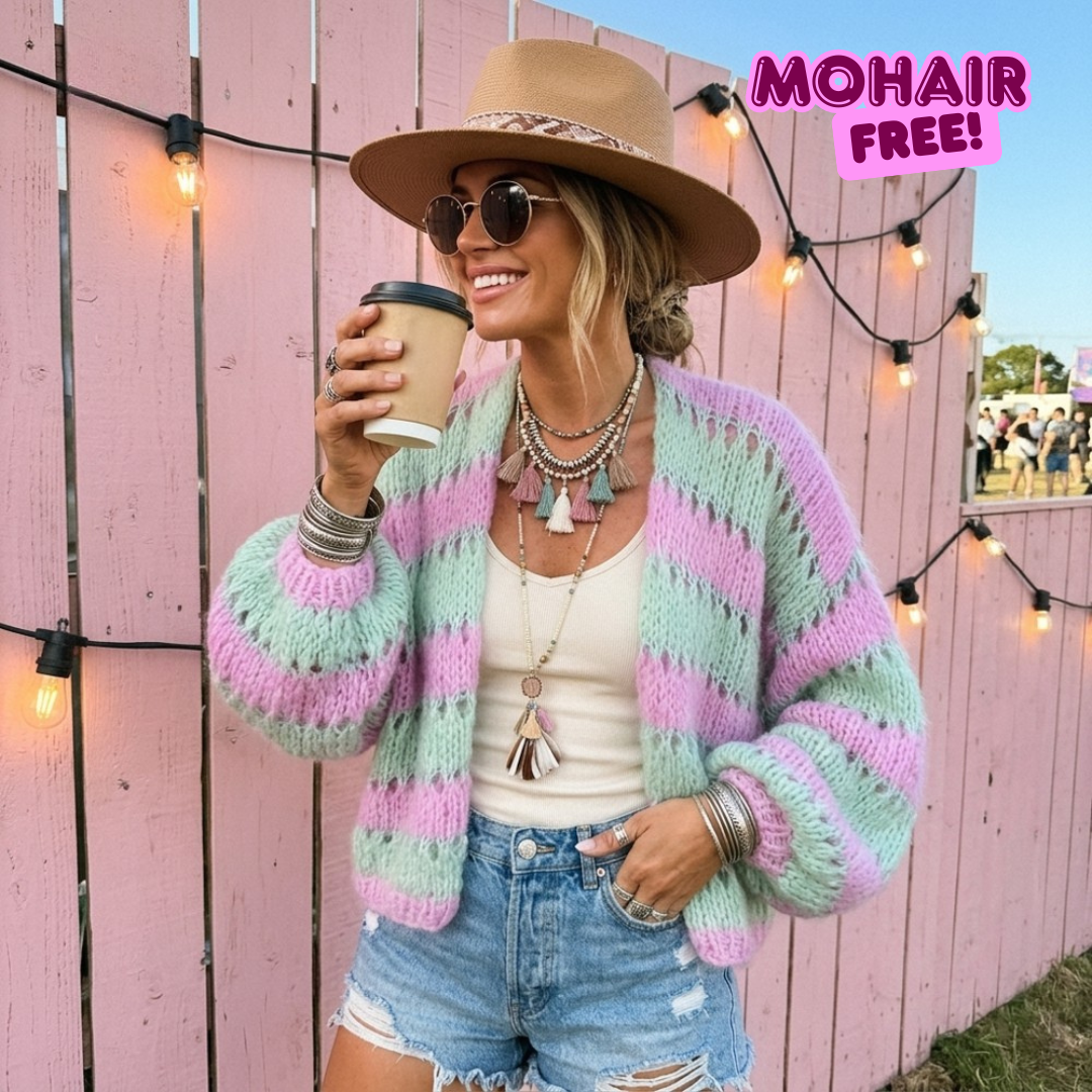 Knitting kit – MYPZ Light Alpaca Cardigan Minty Blush No.10 (ENG-NL-DE)