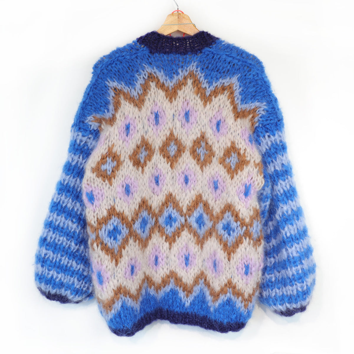 Strikkeopskrift – Chunky Mohair-jakke Alpine Breeze nr. 12 (ENG-DE-NL-ES-FR-IT-DA-SV-NO)