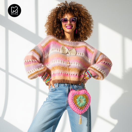 Knit pattern – Chunky Mohair Pullover Bijoux No.12 (ENG-NL-DE)
