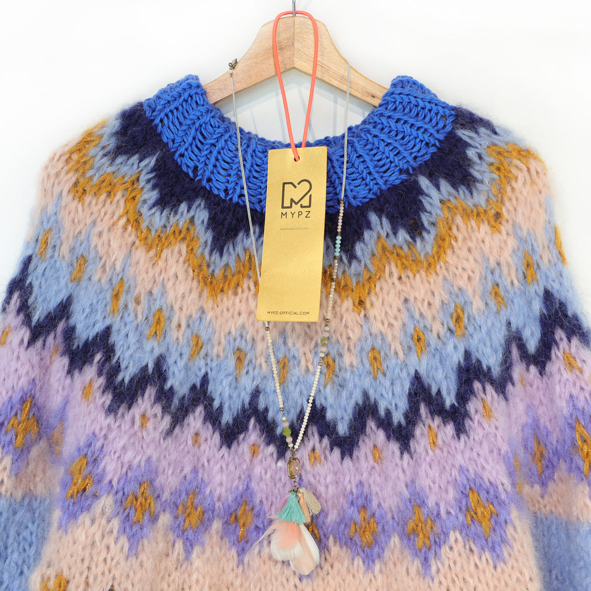 Strikkeopskrift – MYPZ Chunky Topdown Mohair Pullover Blueberry nr.12 (ENG-DE-NL-ES-FR-IT-DA-SV-NO)