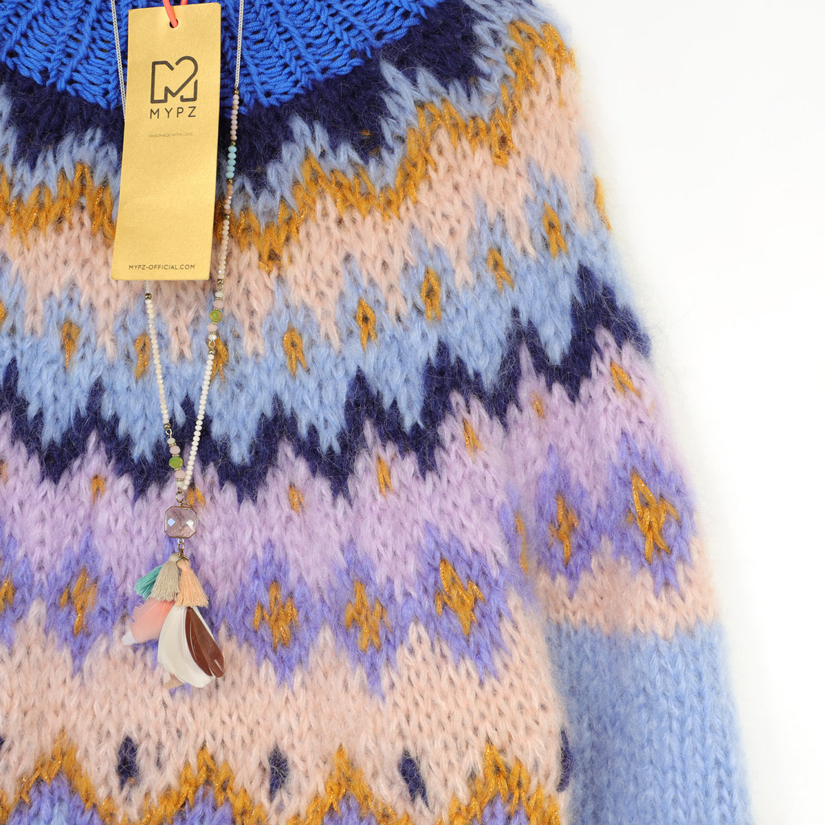 Strikkeopskrift – MYPZ Chunky Topdown Mohair Pullover Blueberry nr.12 (ENG-DE-NL-ES-FR-IT-DA-SV-NO)