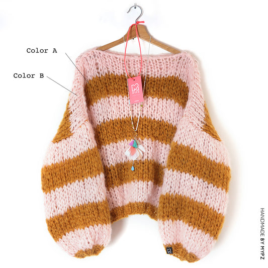 Design your own kit - Knitting Kit MYPZ Basic Chunky Mohair Pullover No15 – Beginner (ENG-NL-DE-FR-ES-DE)