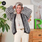 MYPZ Chunky Mohair Rib Cardigan Black & White