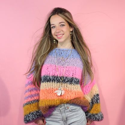 Knitting Kit – MYPZ Basic Chunky Pullover Candy Heat No15 (ENG-NL-DE)