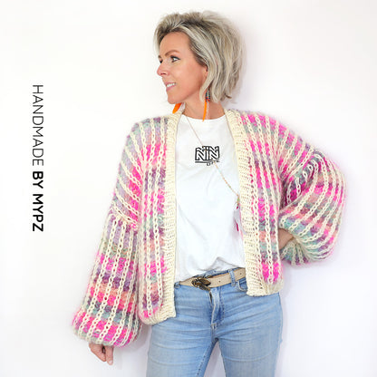 Knitting Kit – MYPZ Chunky Mohair Rib Cardigan Dusty-Pink No.12 (ENG-NL)