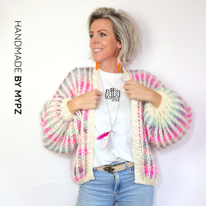 Knitting Kit – MYPZ Chunky Mohair Rib Cardigan Dusty-Pink No.12 (ENG-NL)