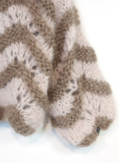 MYPZ kort, chunky mohaircardigan Stonies Wave
