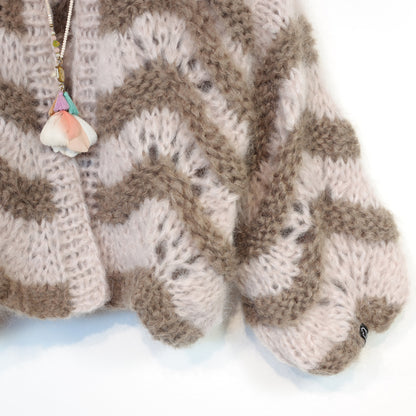 Strikkeopskrift – Kort chunky cardigan i mohair, Stonies Wave nr. 12 (ENG-DE-NL-ES-FR-IT-DA-SV-NO)