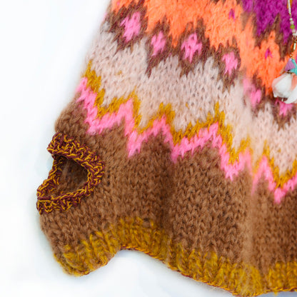 Strikkekit – MYPZ Chunky Topdown Mohair Poncho Brownberry nr. 12 (ENG-DE-NL-ES-FR-IT-DA-SV-NO)