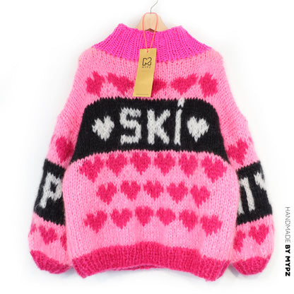 Knitting pattern – MYPZ Chunky Mohair Ski Love Pullover Pink No.9 (ENG-NL-DE)