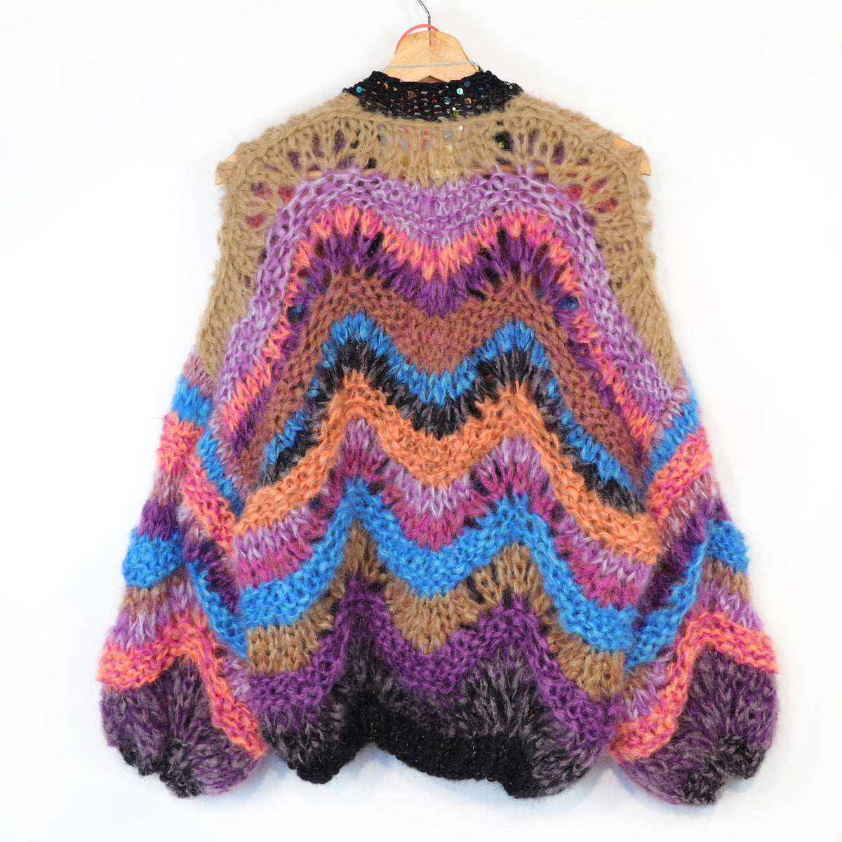 Strikkekit - Kort chunky mohair-cardigan Maple Wave nr.12 (ENG-DE-NL-ES-FR-IT-DA-SV-NO)