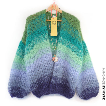 Strikkeopskrift – MYPZ Chunky Mohair Cardigan Mystic Lagoon nr. 15 (ENG-DE-NL-ES-FR-IT-DA-SV-NO)
