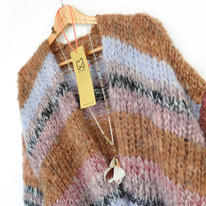 MYPZ Chunky Mohair-cardigan Walnut nr. 15