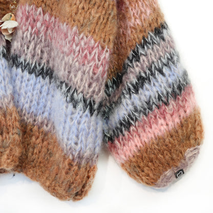 MYPZ Chunky Mohair-cardigan Walnut nr. 15
