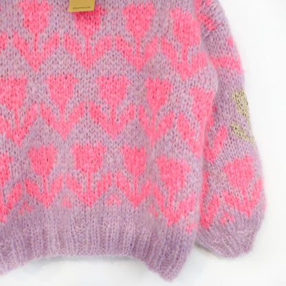 Knit pattern – MYPZ Chunky Mohair Pullover Coral Tulips No.9 (ENG-NL-DE)