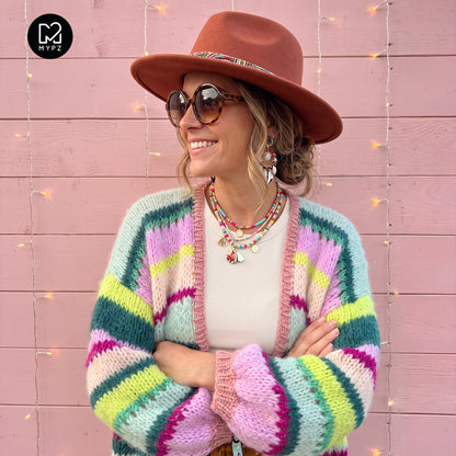 Knitting kit – MYPZ Light Alpaca Cardigan Featherlight No10 (ENG-NL-DE)