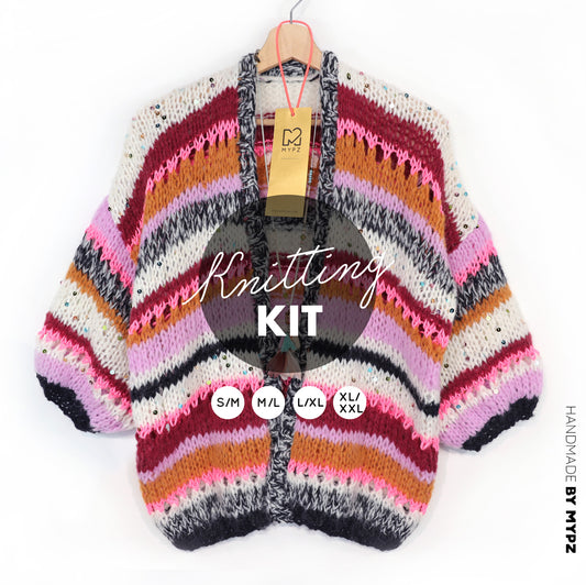 Knitting kit – MYPZ Light Alpaca Cardigan Twinkle Berry No10 (ENG-NL-DE)