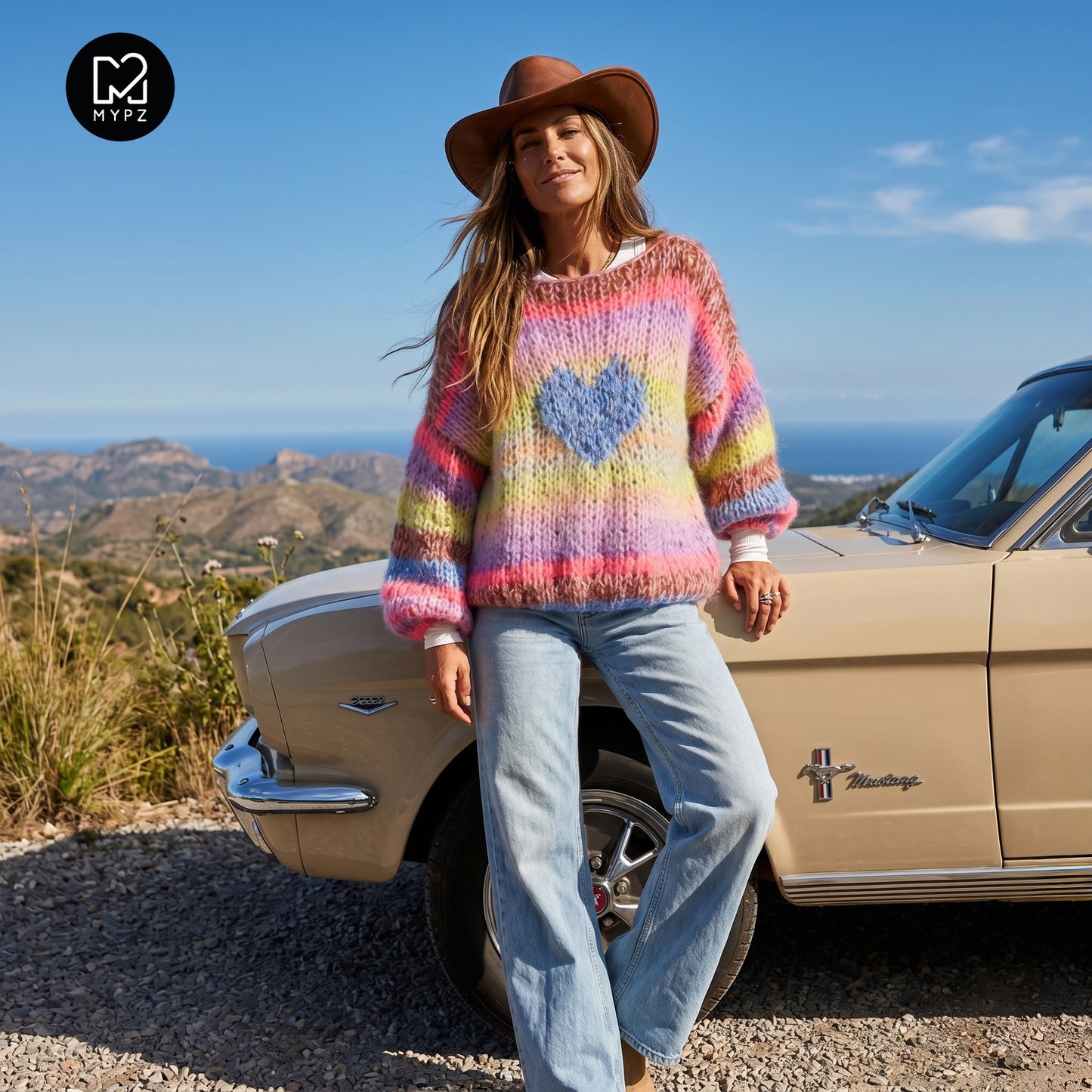 Knitting Kit – MYPZ Short Chunky Alpaca-Mohair Pullover Lake No15 (ENG-NL-DE)