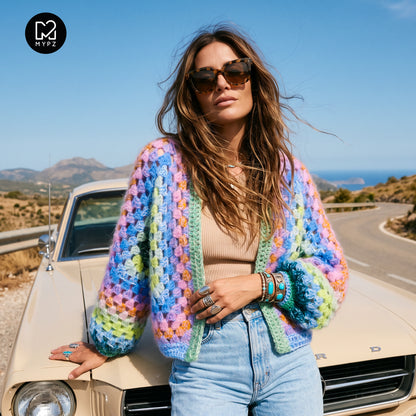 Hæklesæt – MYPZ Hexagon Cardigan Lemon Garden (ENG-NL-DE)