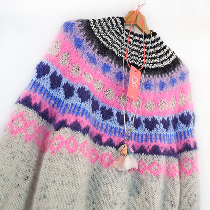 Nordic Pullover Blue Hearts