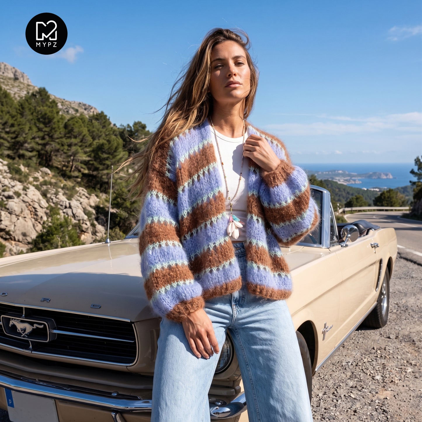 MYPZ Light Mohair Cardigan Royal Coco