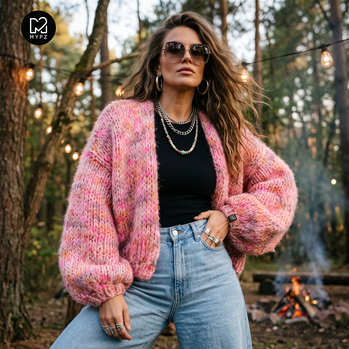 Strikkesæt – MYPZ kort, kraftigt alpaka-mohair-cardigan Pecan Dream nr.15 (ENG-DE-NL-ES-FR-IT-DA-SV-NO)