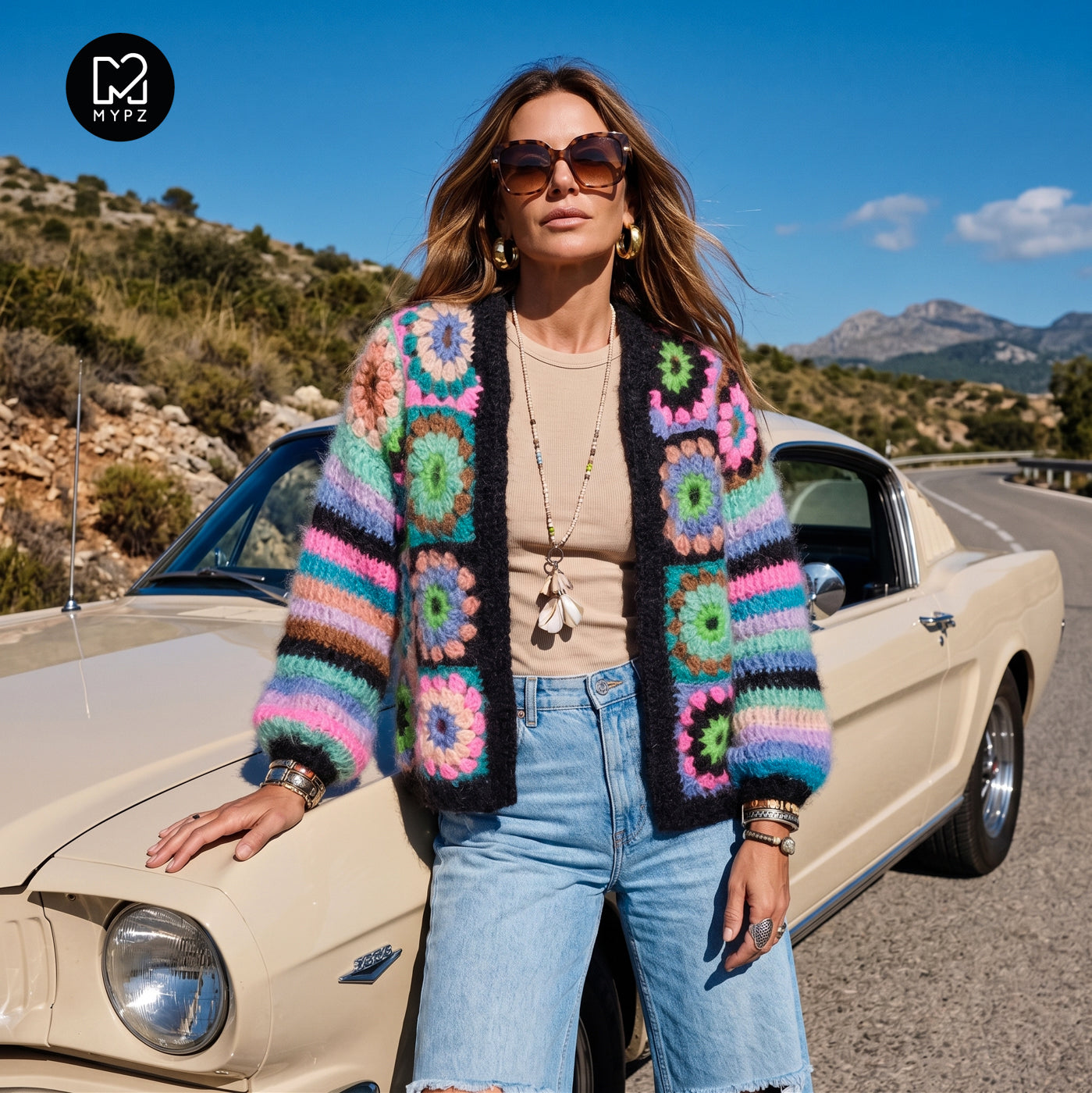 Crochet kit - MYPZ Granny mohair cardigan Treasure (ENG-NL-DE)