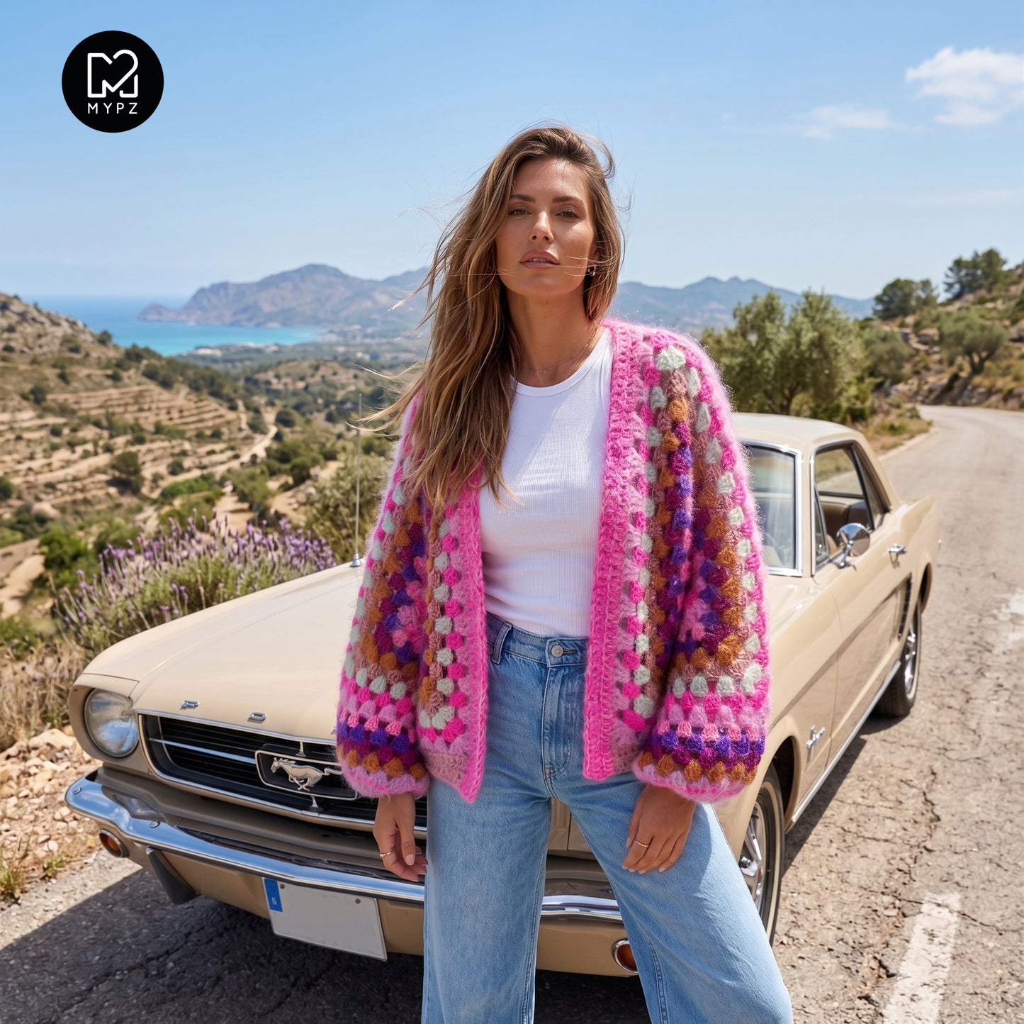 Crochet kit - MYPZ Hexagon Cardigan Violet Pop (ENG-NL-DE-FR-ES)