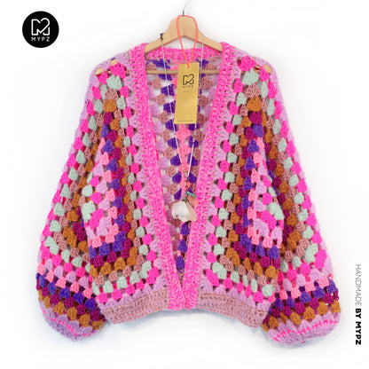Crochet kit - MYPZ Hexagon Cardigan Violet Pop (ENG-NL-DE-FR-ES)
