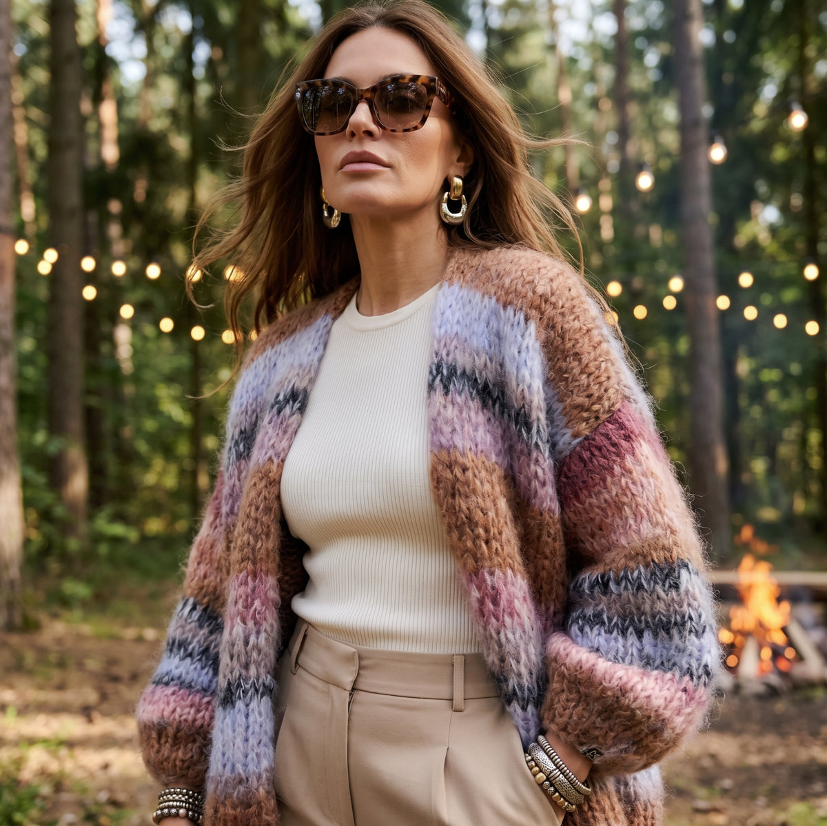 Strikkeopskrift – MYPZ Chunky Mohair-cardigan Walnut nr. 15 (ENG-DE-NL-ES-FR-IT-DA-SV-NO)