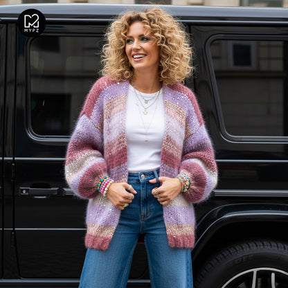Knitting Pattern – Chunky Mohair Cardigan Whisper Rose No.12 (ENG-NL-DE)