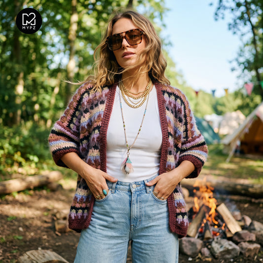 Hæklesæt – MYPZ Woodland Cardigan nr. 5 (ENG-NL-DE-ES-FR-IT-NO-DA-SV)