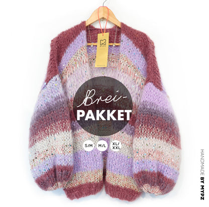 Knitting Kit – Chunky Mohair Cardigan Whisper Rose No.12 (ENG-NL-DE
