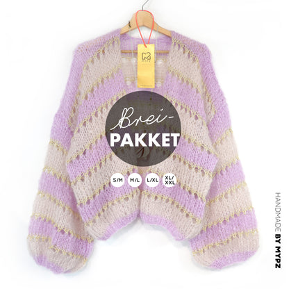 Knitting kit – MYPZ Short Light Mohair Cardigan Macha No10 (ENG-NL-DE-FR-ES)