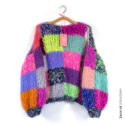 Breipakket – Chunky Rainbow Patchwork Trui No.15 (ENG-NL)