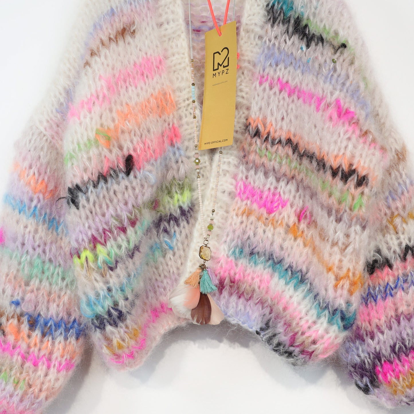 Knitting kit – MYPZ Chunky Mohair Cardigan Scrap Yarn for kids No12 (ENG-NL-DE)