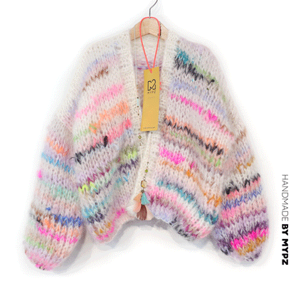 Knitting kit – MYPZ Chunky Mohair Cardigan Scrap Yarn for kids No12 (ENG-NL-DE)