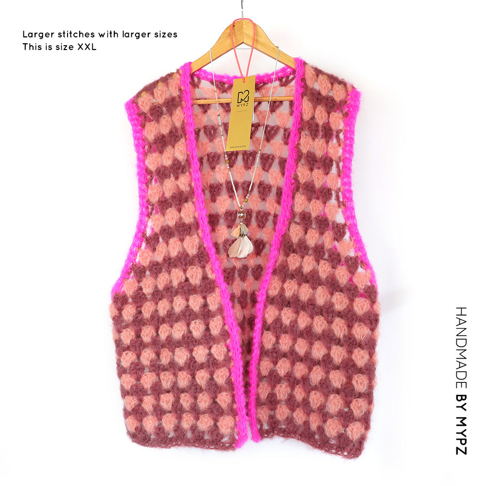 Crochet pattern - MYPZ Mohair Granny stripes Gilet Milano (ENG-NL