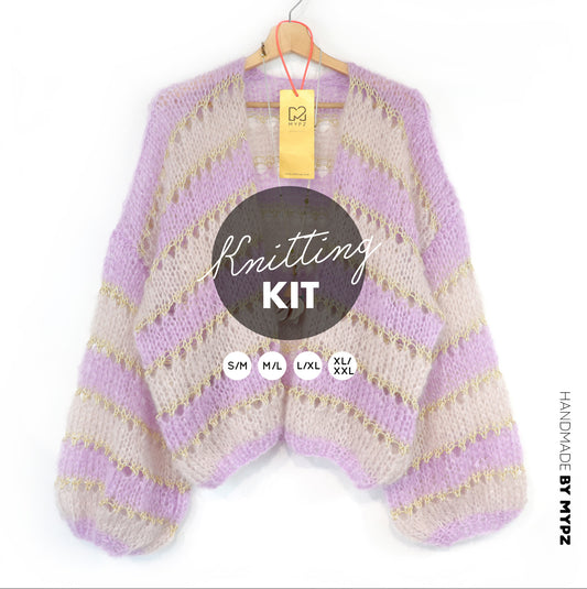 Knitting kit – MYPZ Short Light Mohair Cardigan Macha No10 (ENG-NL-DE-FR-ES)