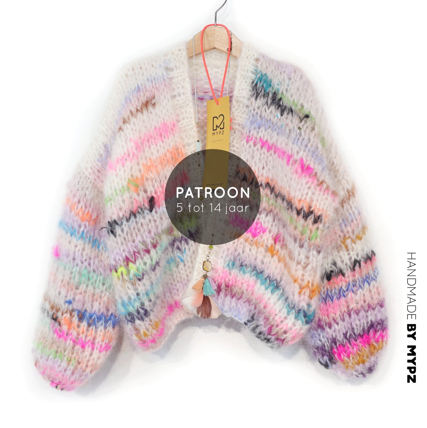 Knit pattern – MYPZ Chunky Mohair kids Cardigan Scrap Yarn No12 (ENG-NL-DE)