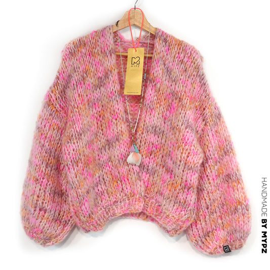 Strikkesæt – MYPZ kort, kraftigt alpaka-mohair-cardigan Pecan Dream nr.15 (ENG-DE-NL-ES-FR-IT-DA-SV-NO)
