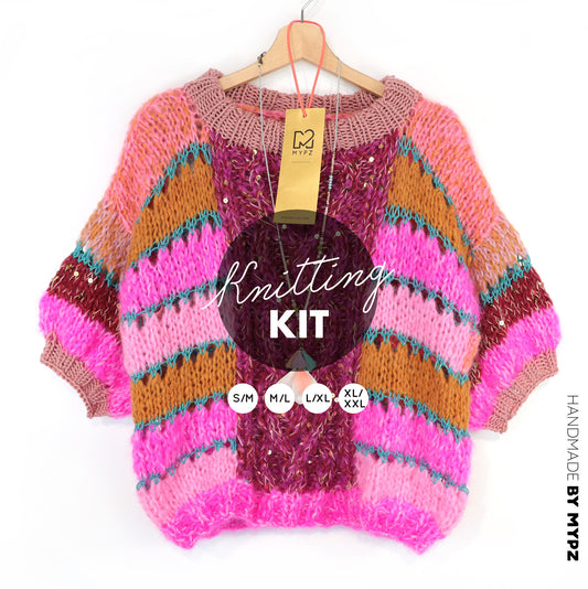 Knitting kit – MYPZ  Light Alpaca Mohair Top Wildberry No10 (ENG-NL-DE)
