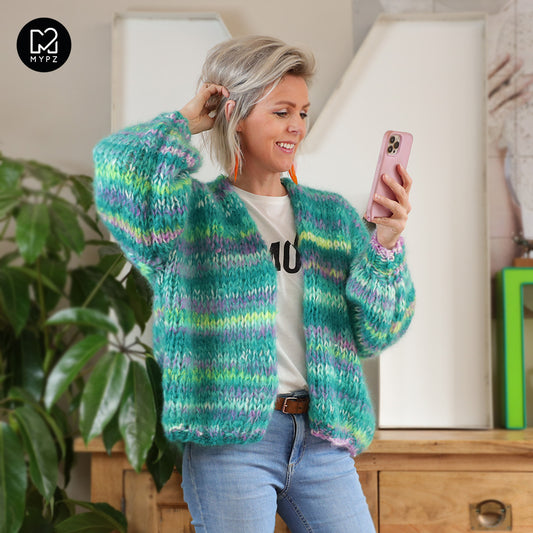 MYPZ Short Chunky Mohair Cardigan Greenlee